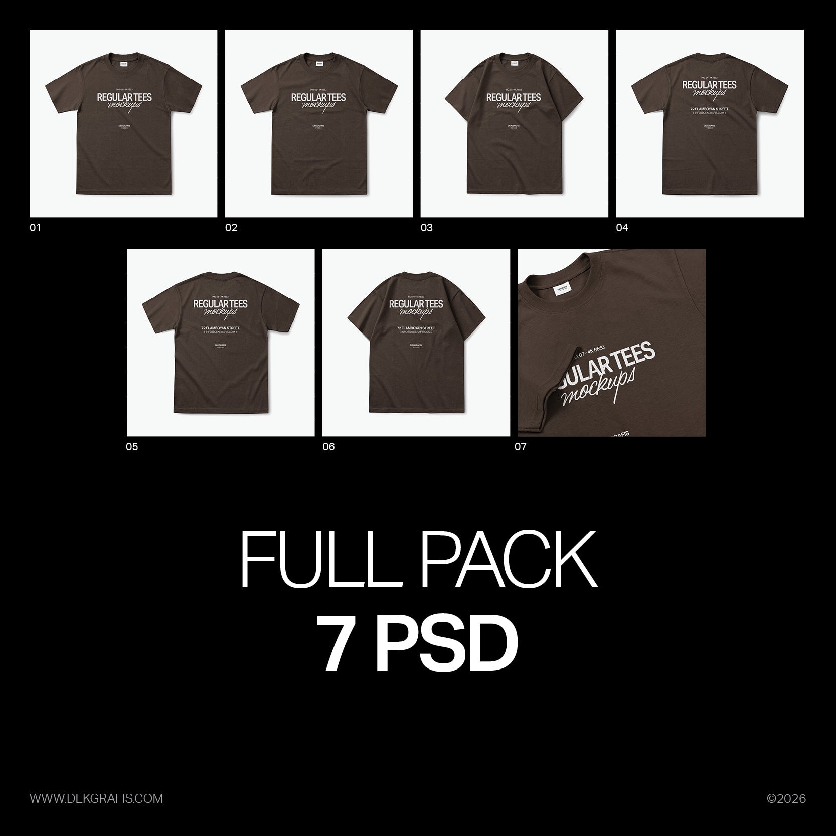 7 Regular Tees Mockups 2026