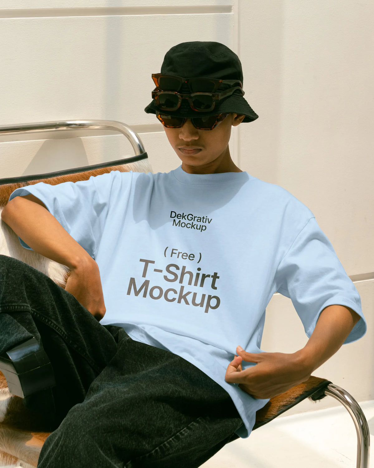 Free Men Model T-Shirt Mockup