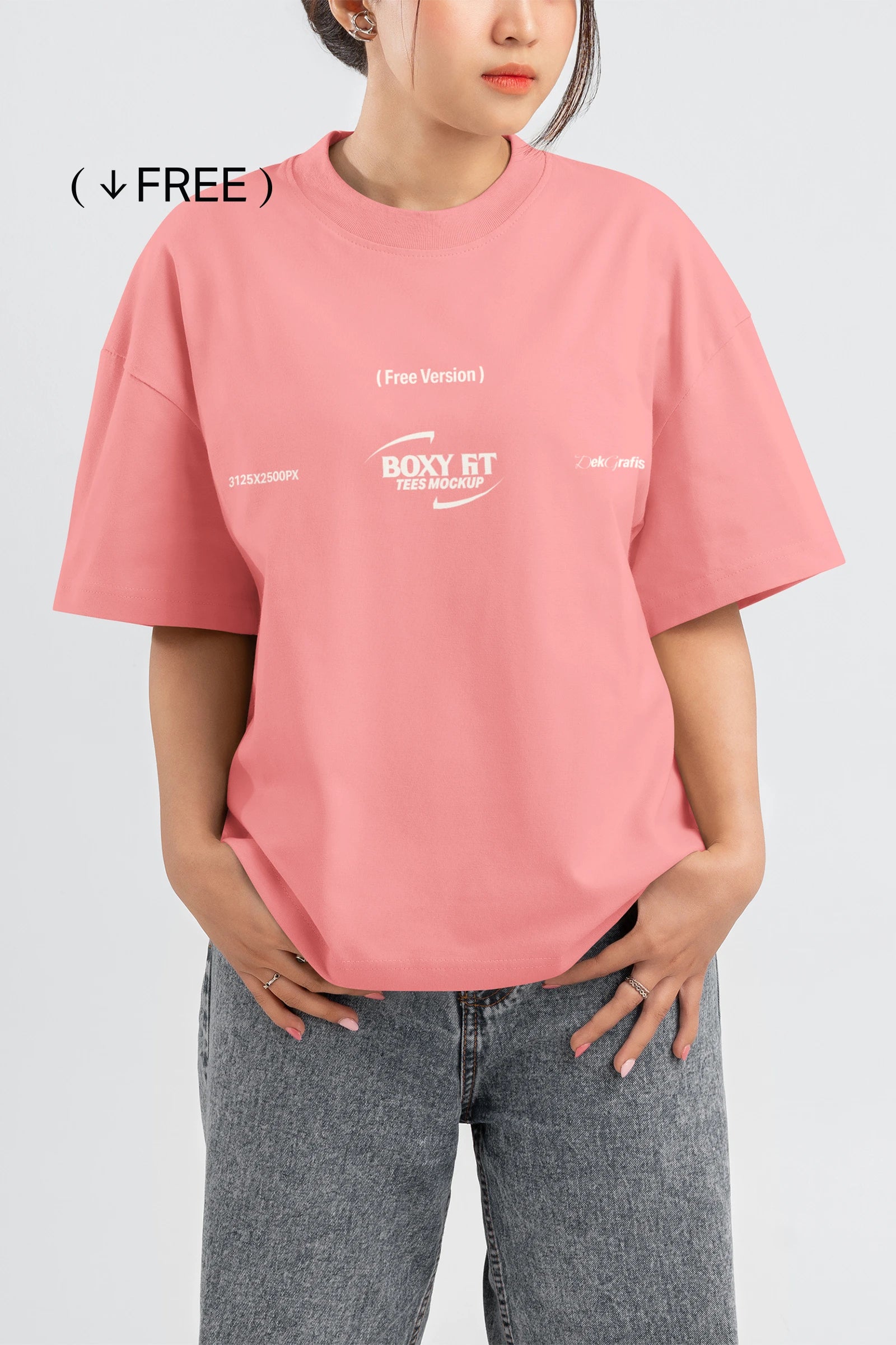 Free Woman's Boxy Fit Tee Mockup 01