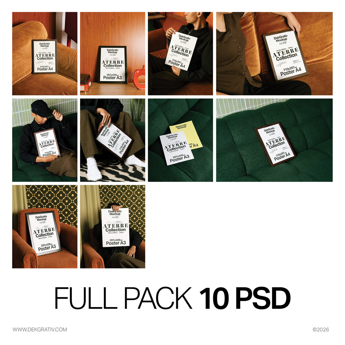 10 Poster Mockups Aterre Collection Vol 1
