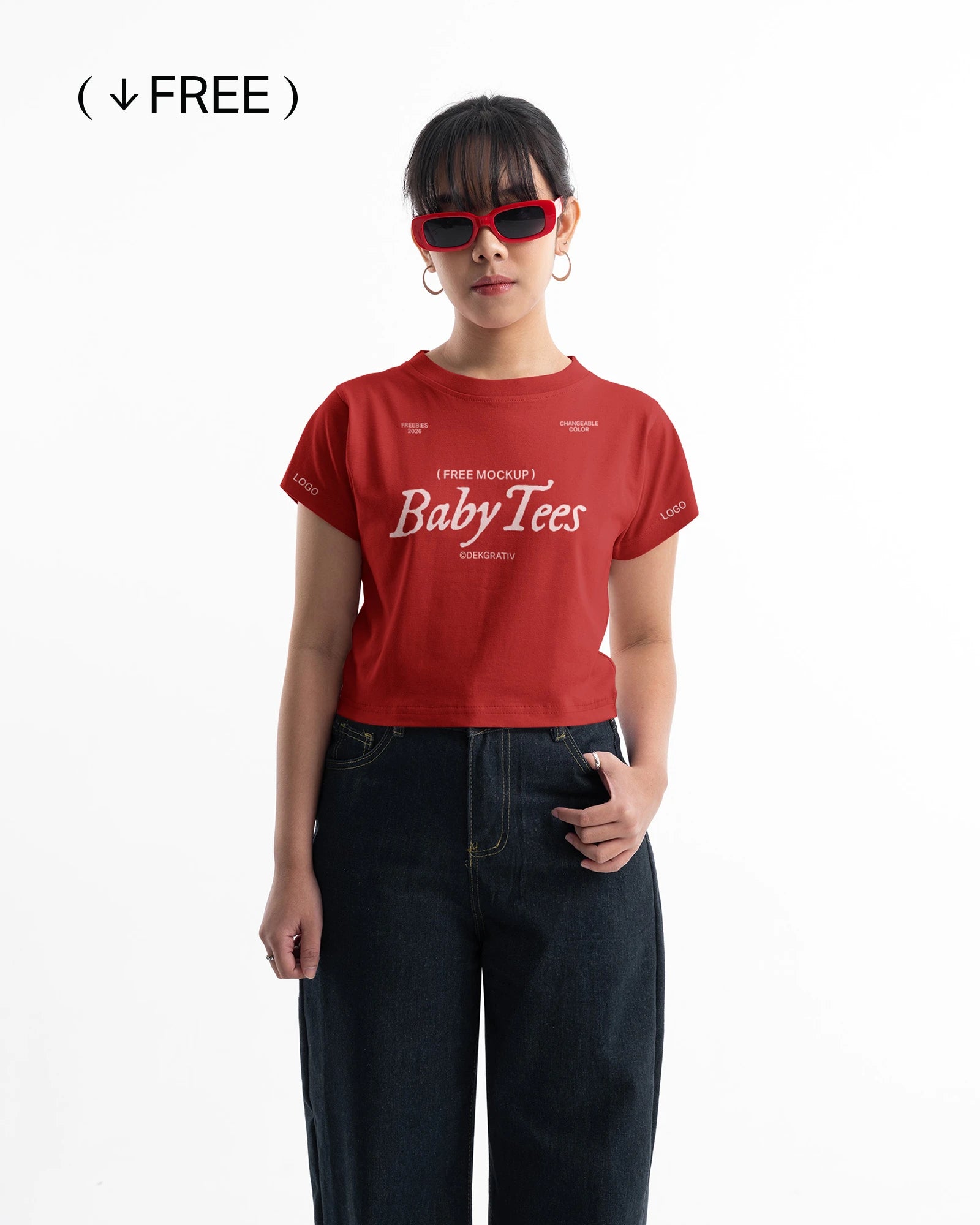 Free Baby Tees Women Mockup
