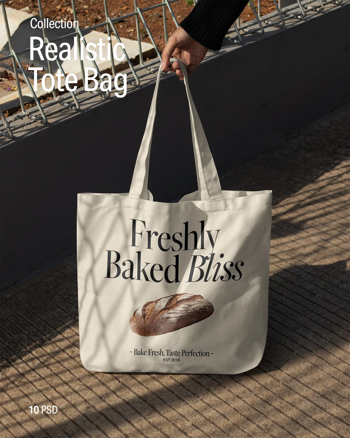 10 Realistic Tote Bag Mockups 2024