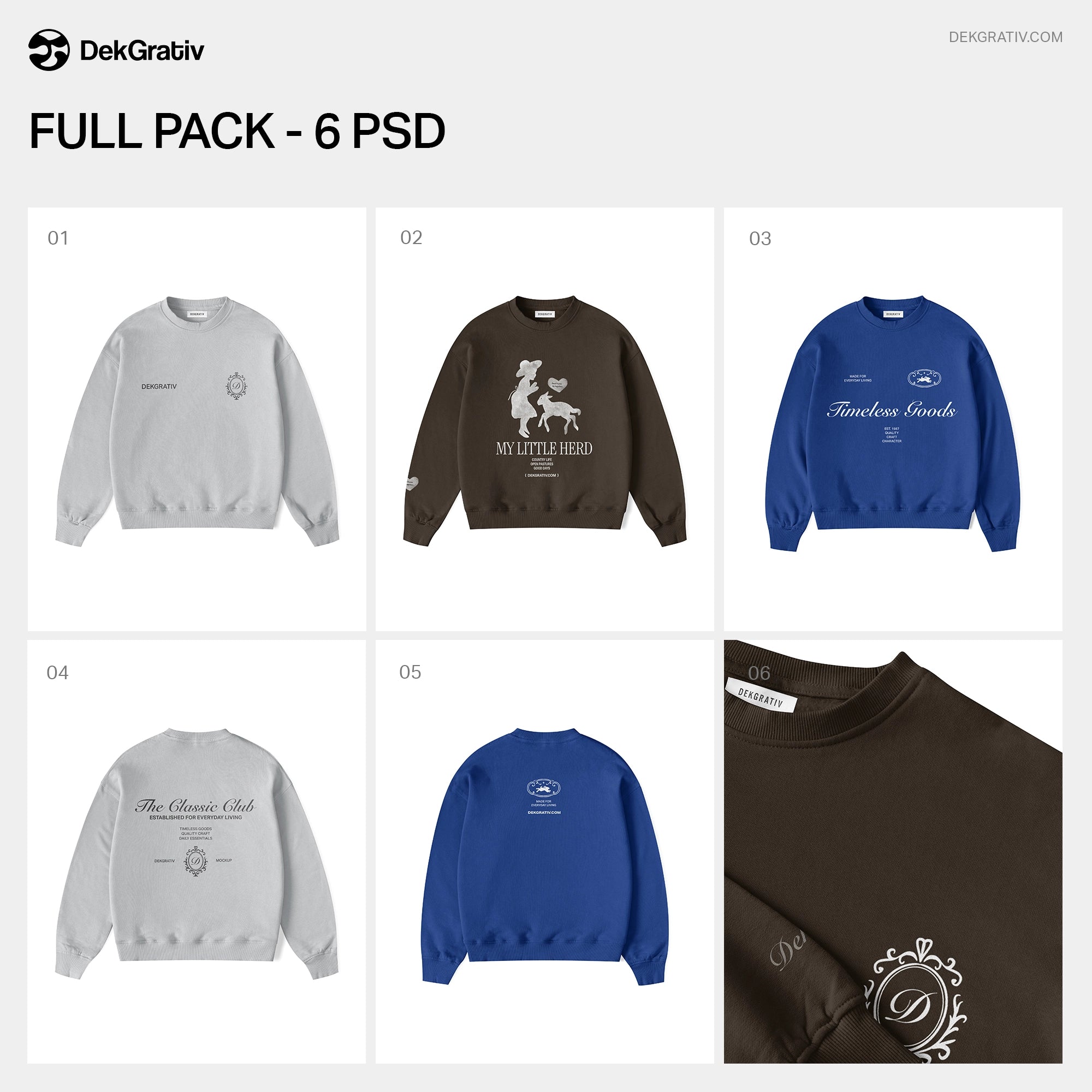 6 Relaxed Fit Sweatshirt Mockups 2026