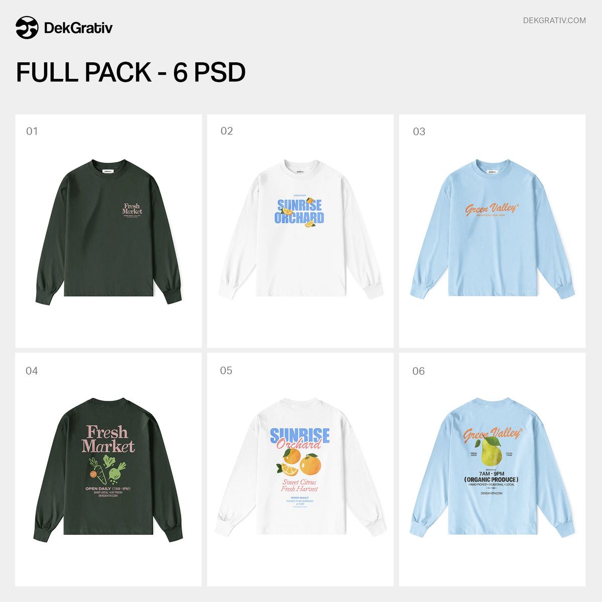6 Relaxed Fit Long Sleeve Tees Mockups 2026