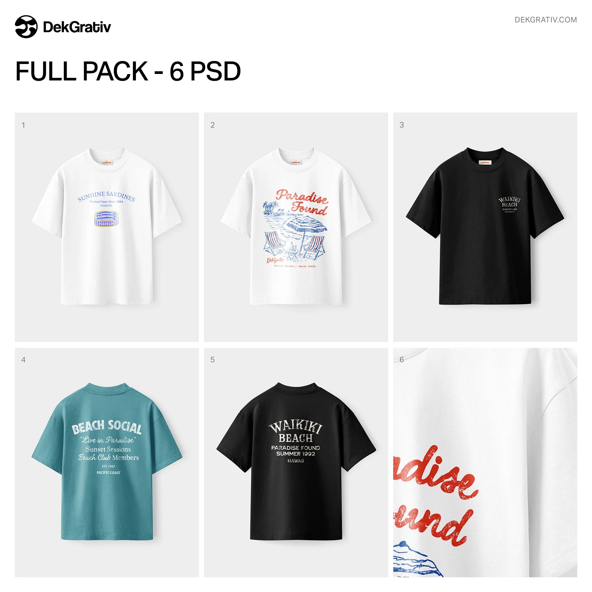 6 Relaxed Fit T-Shirt Mockups 2026