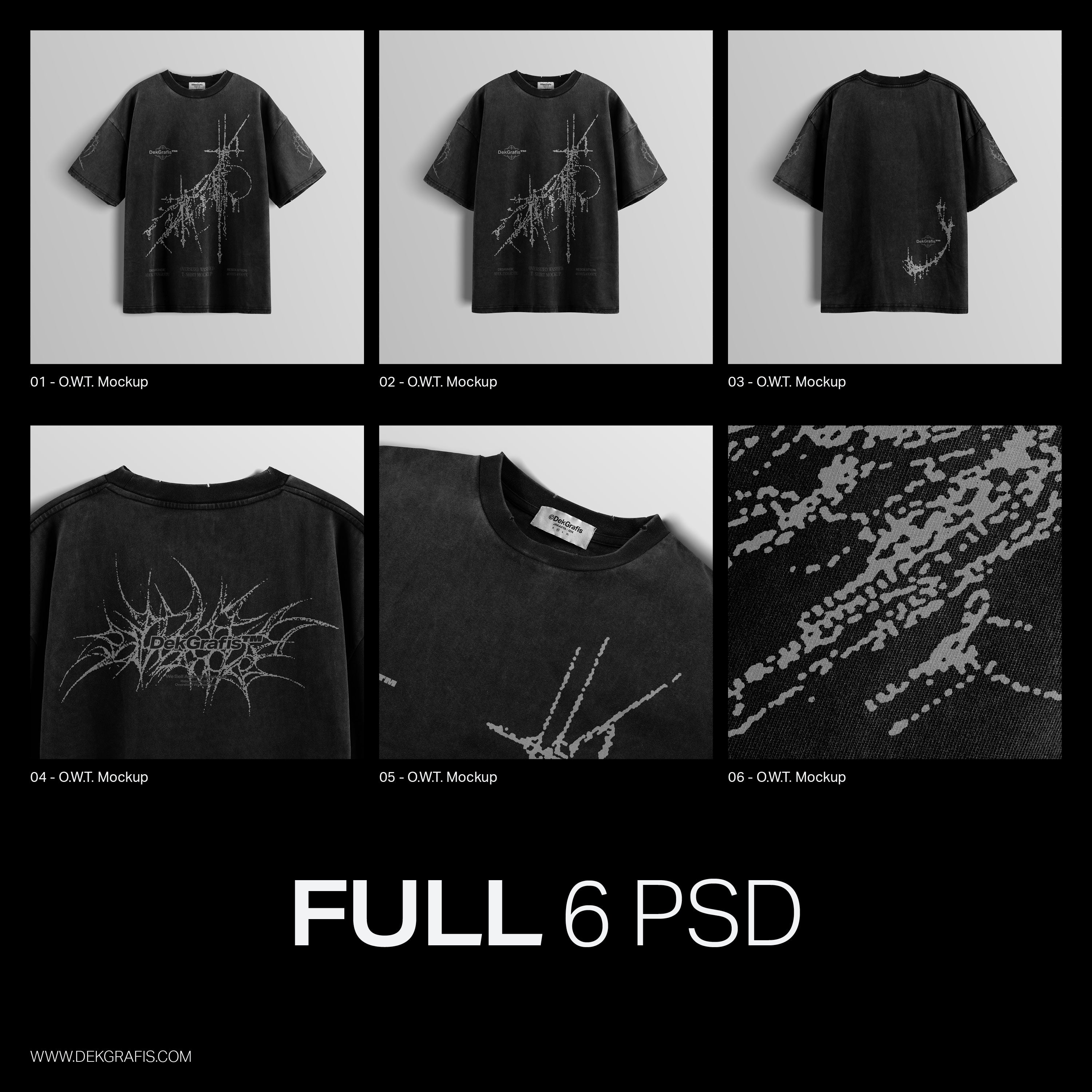 6 Premium Oversized Washed Tees Mockups 2024 – DEKGRATIV