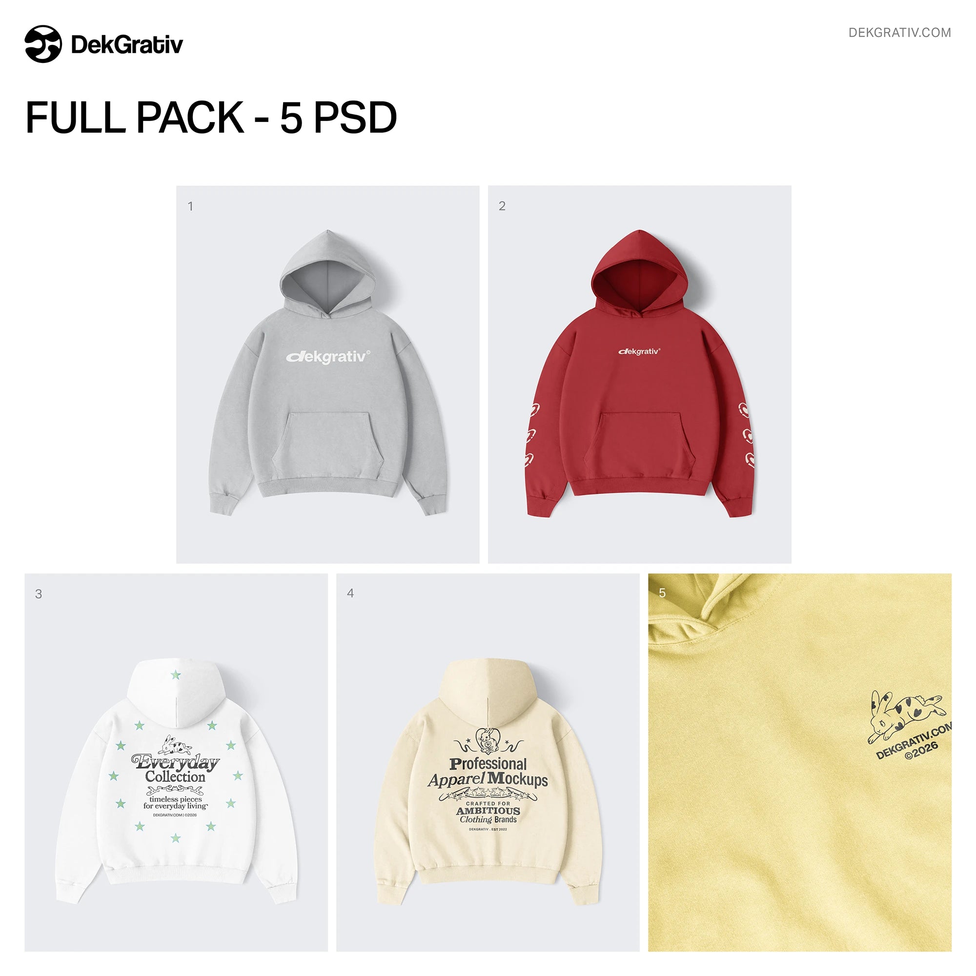 5 Relaxed Fit Hoodie Mockups 2026