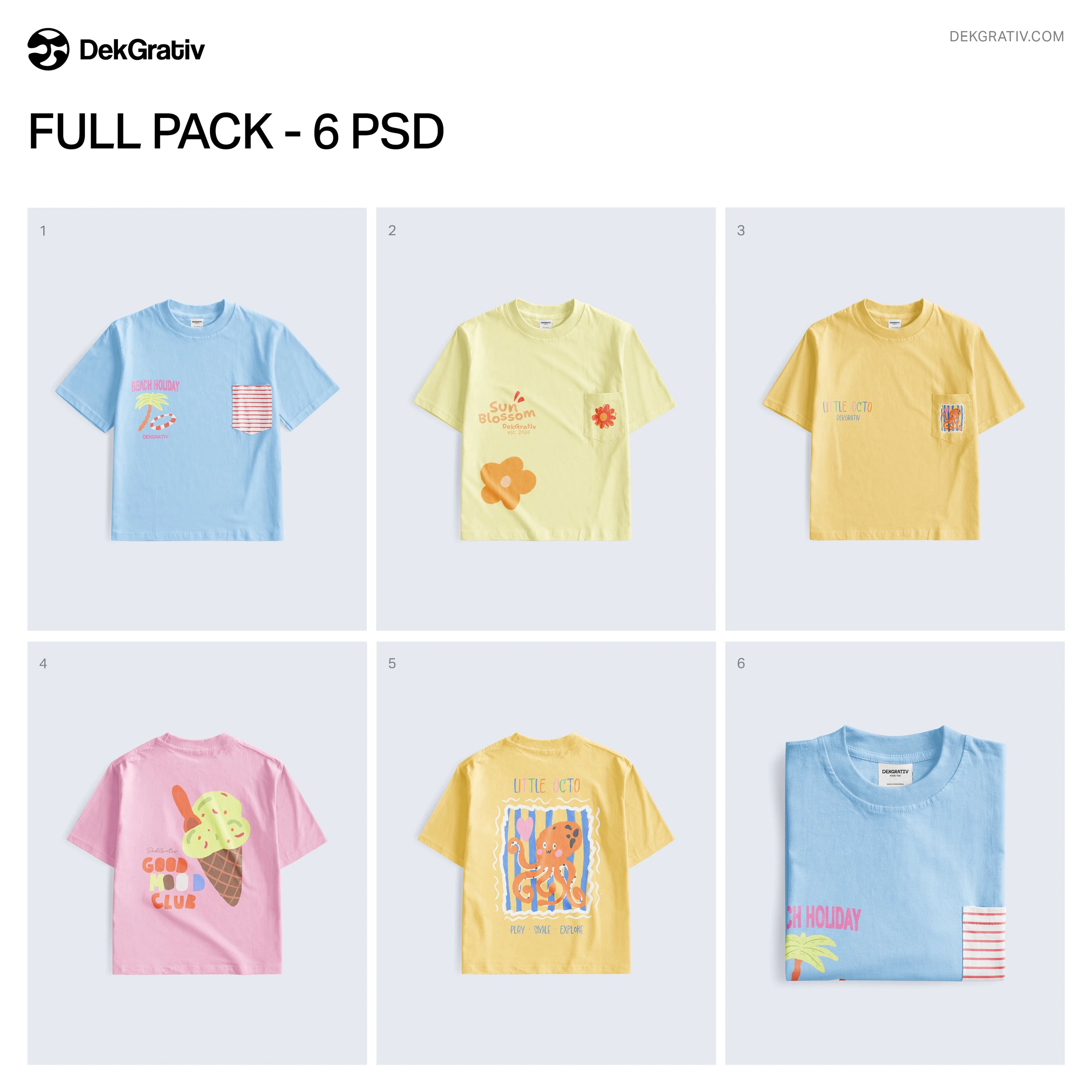 6 Pocket T-Shirt Kids Mockups 2026