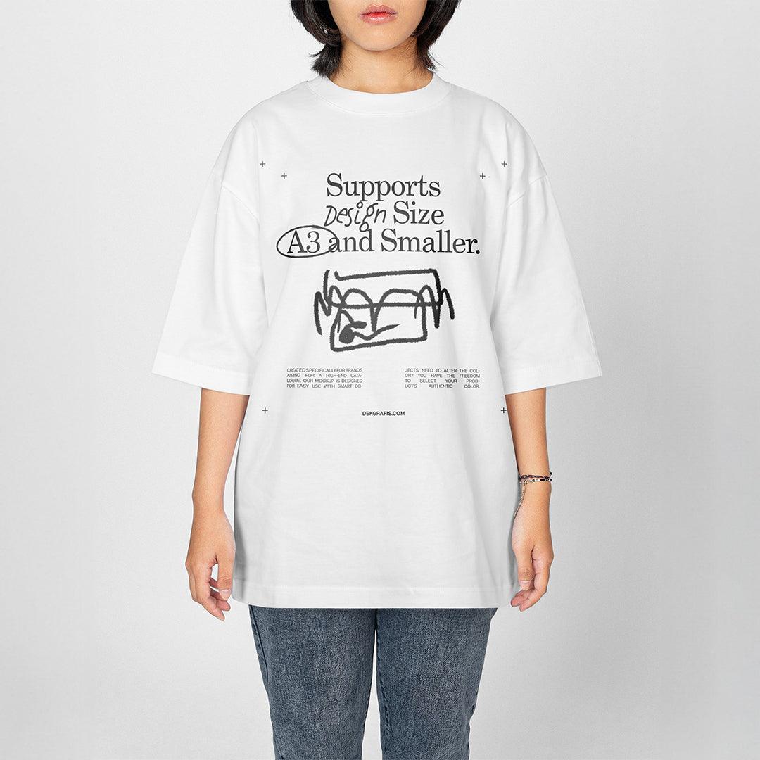 Woman Oversized T-Shirt Mockup 2024 01