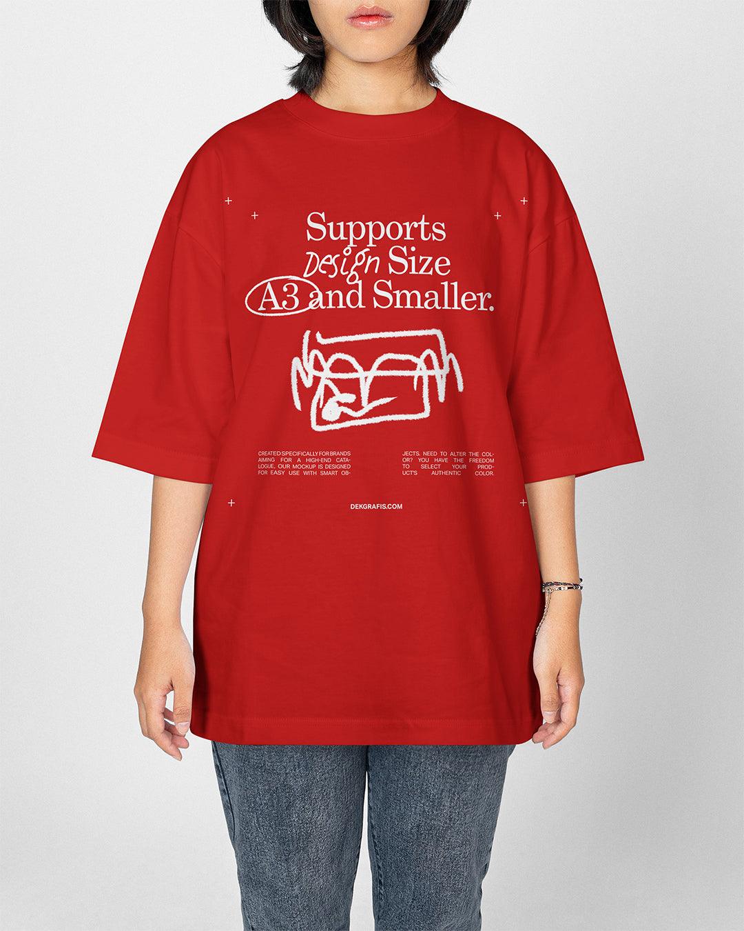 Woman Oversized T-Shirt Mockup 2024 01