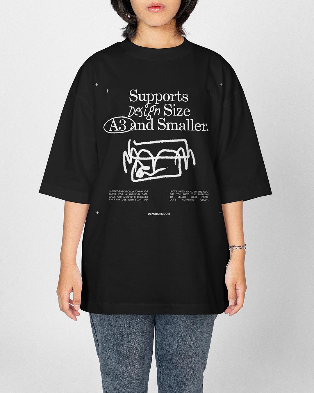 Woman Oversized T-Shirt Mockup 2024 01