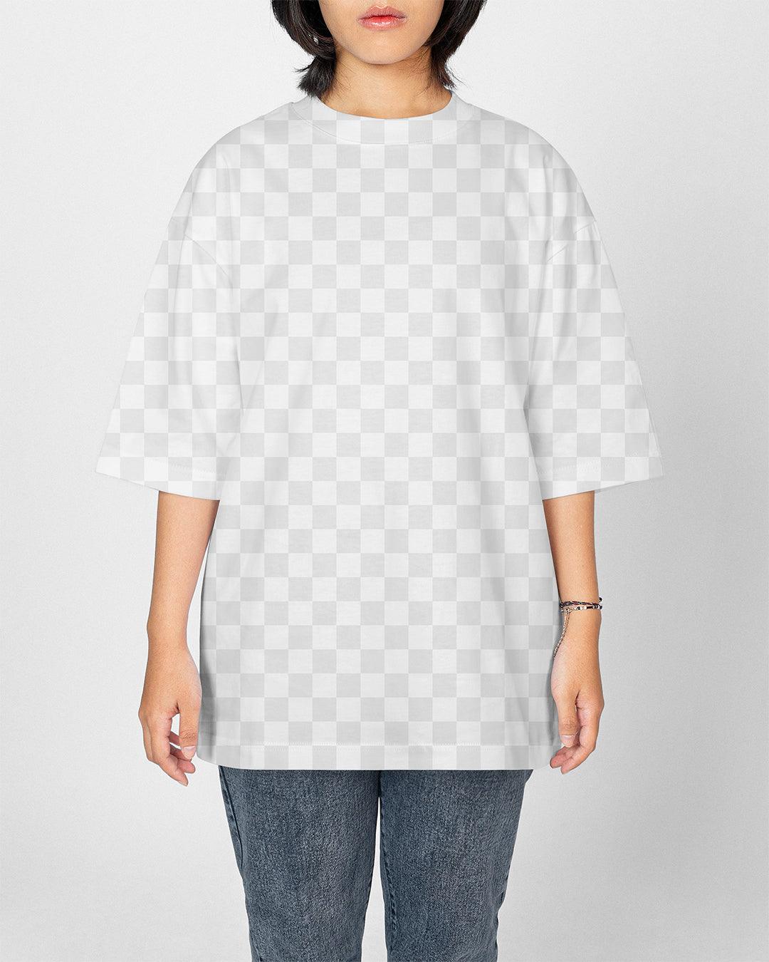 Woman Oversized T-Shirt Mockup 2024 01
