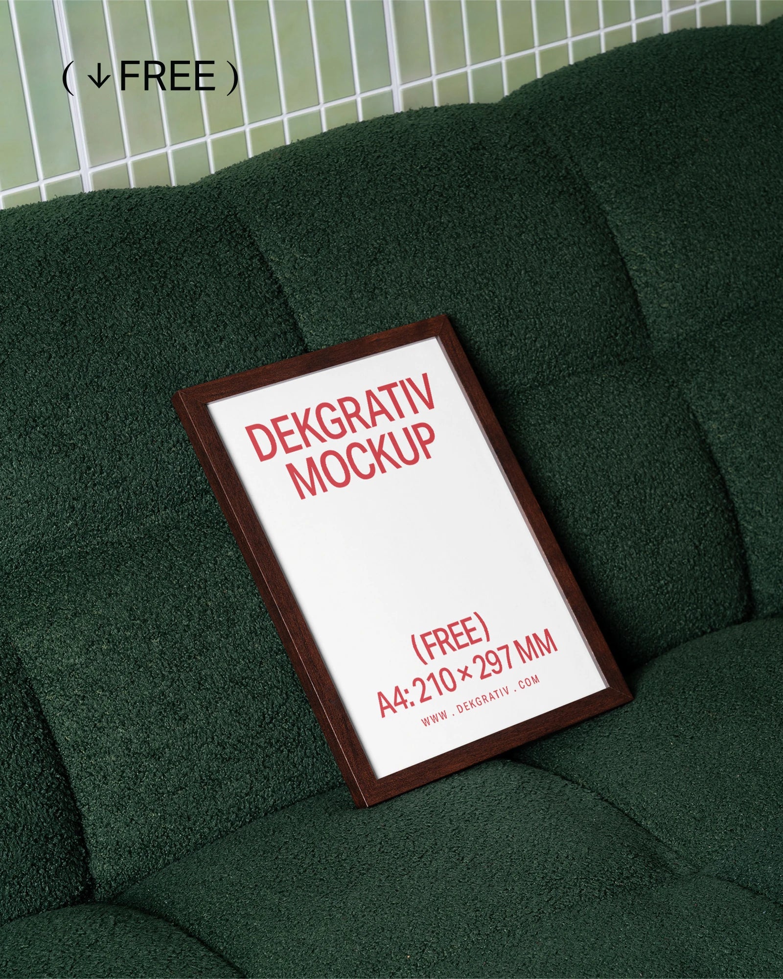 Free A4 Framed Poster on Green Couch